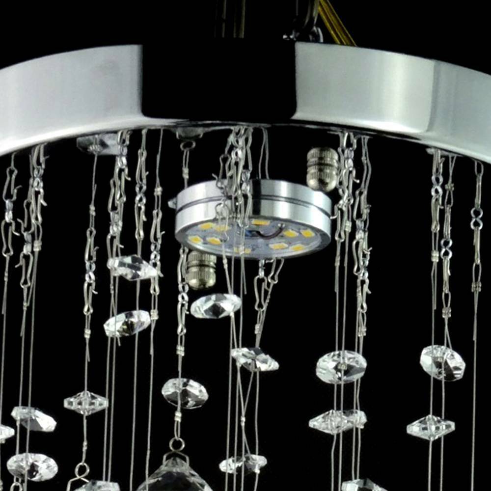 Chrome Crystal LED Ceiling Light Fitting Pendant Chandeliers Living Room