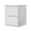 2 Drawer Wooden Bedside Table Matt White Frame Bedroom Storage Nightstand UK