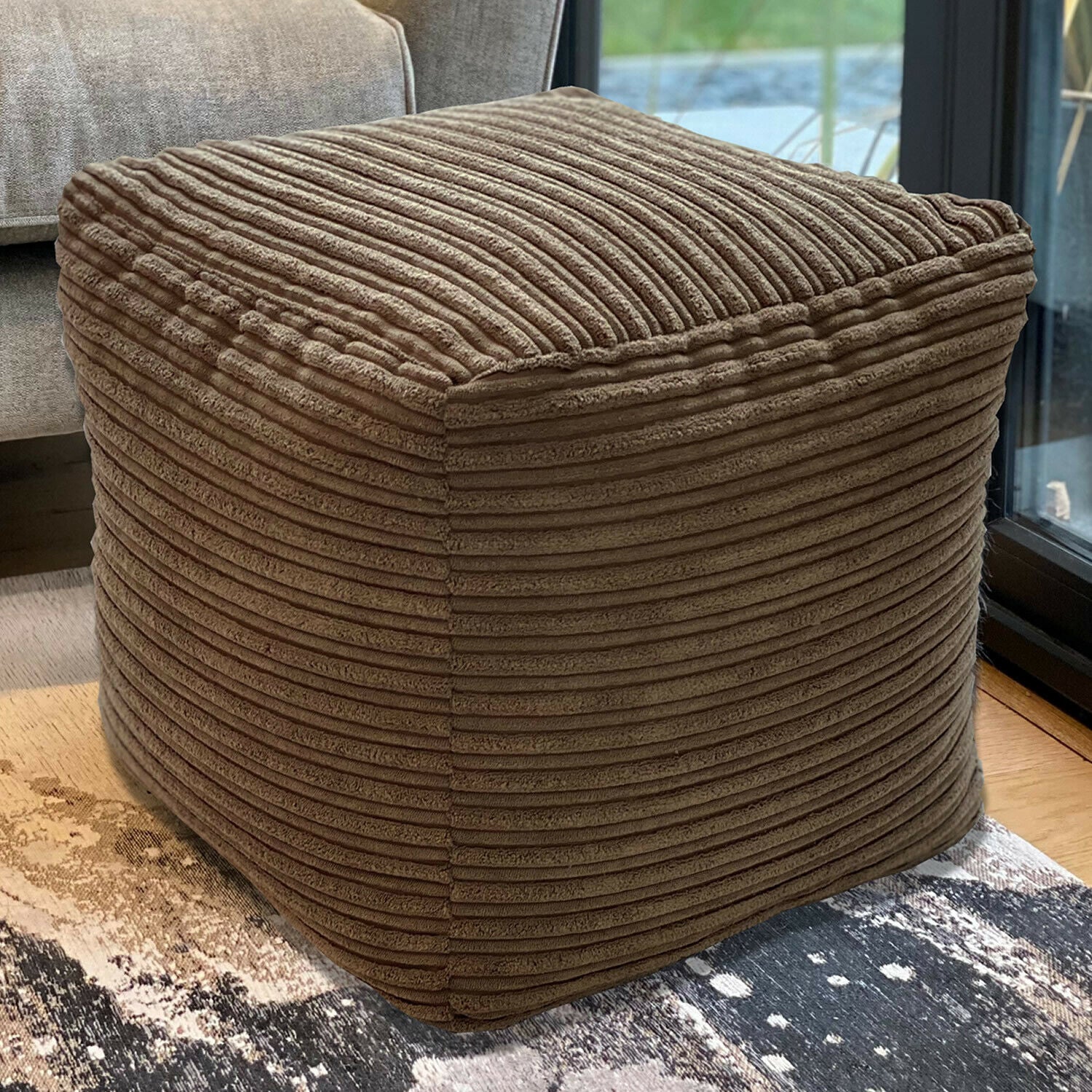 Jumbo Cord Beanbag Cube Large Pouffe Bean Bags in Plush Jumbo Cord beanbags NEW