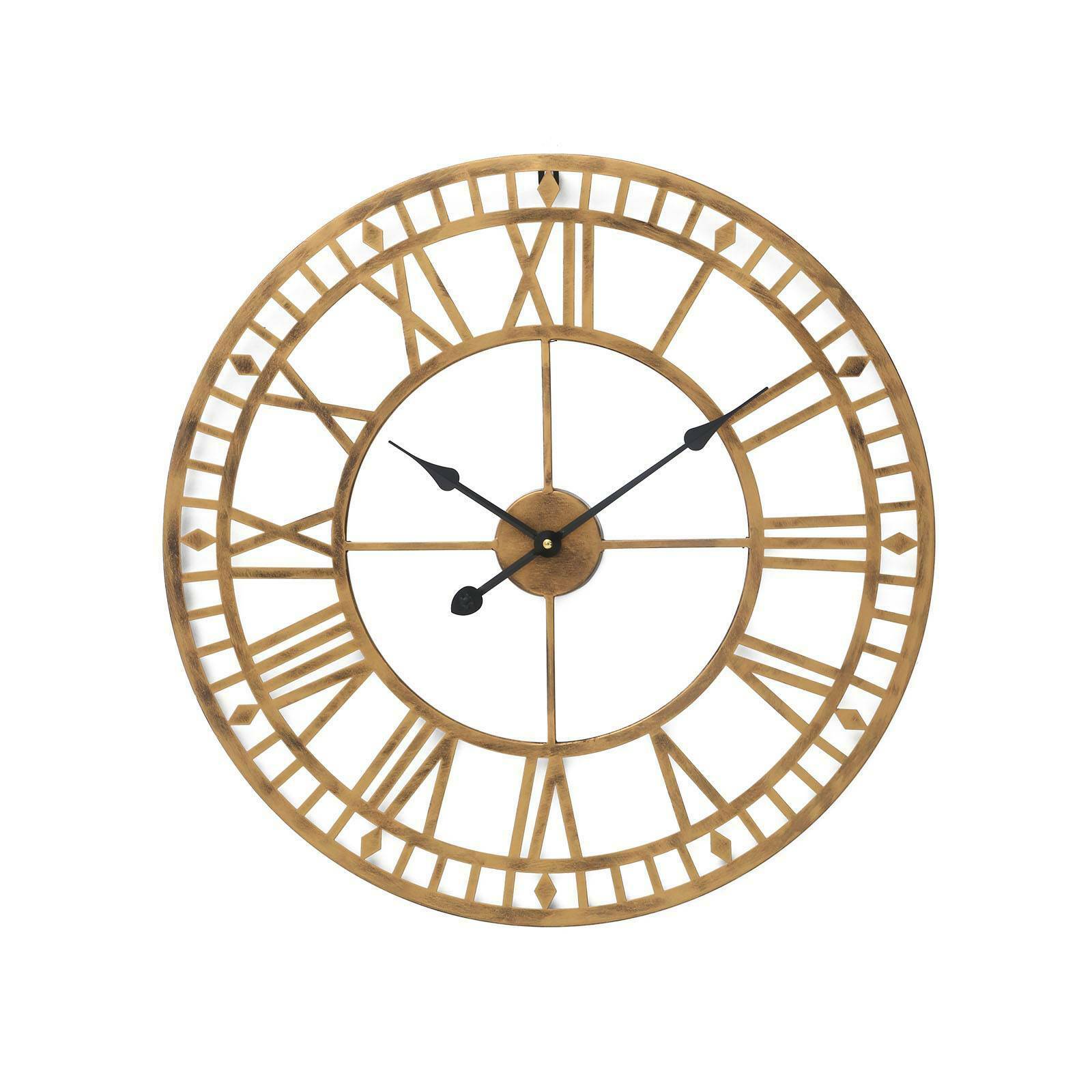 60cm Big Roman Numerals Giant Open Face Metal Large Outdoor Garden Wall Clock