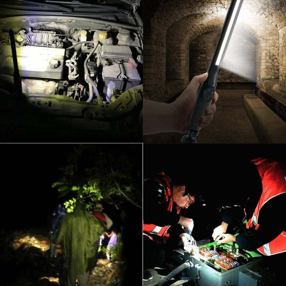 LED Rechargeable Work Light Hand Torch Inspection Magnetic Lamp
