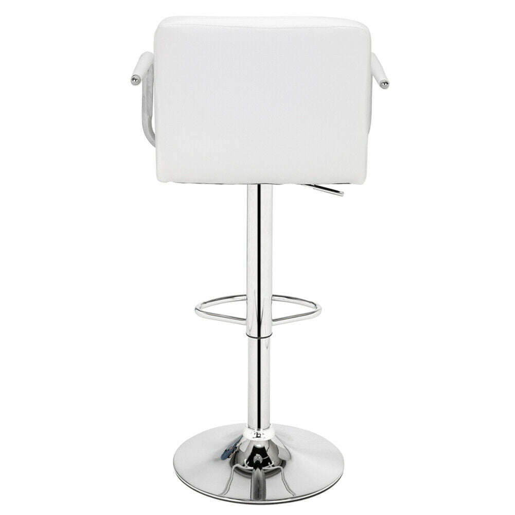 2pcs Bar Stools Leather Chairs Kitchen Breakfast Chairs Swivel Gas Lift 60-80cm