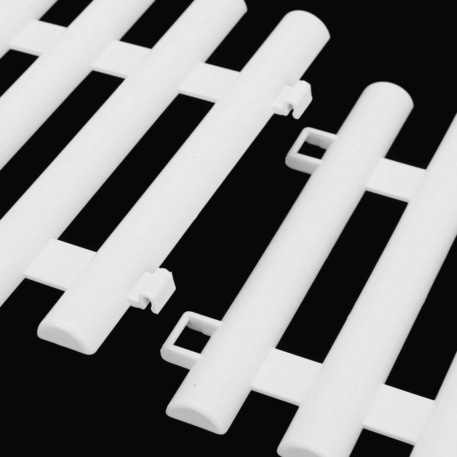 6 Plastic Wooden Effect Lawn Border Edge Garden Edging Picket Fencing Set UK