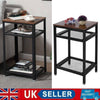 3 Tiers Bedside Table Industrial Nightstand Side End Table Metal Shelf Storage