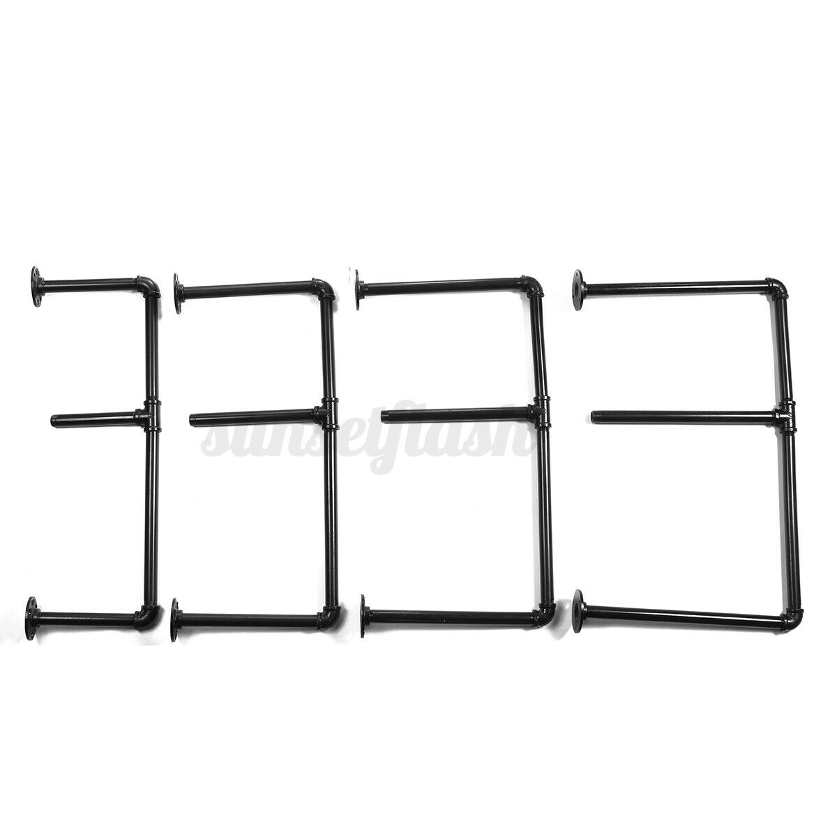 Industrial Floating Shelves Pipe Shelf DIY Rustic Steampunk Shelving Brackets UK