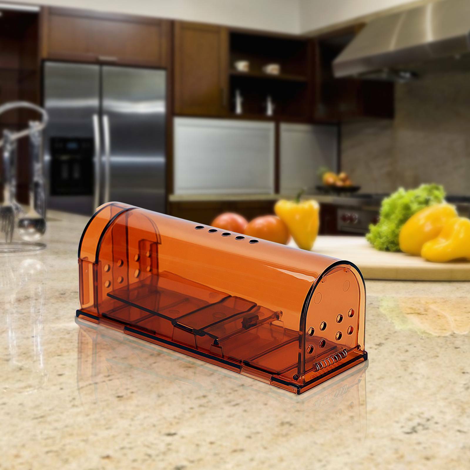 2PCS Mouse Trap Humane Live Catcher Rat Vermin Rodent Cage Pest No Kill Reusable