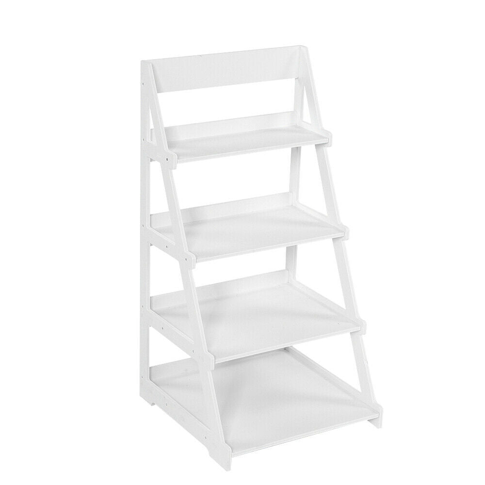 4 Tier Ladder Shelf Storage Shelving Unit Bookcase Rack Shelves Display Stand UK