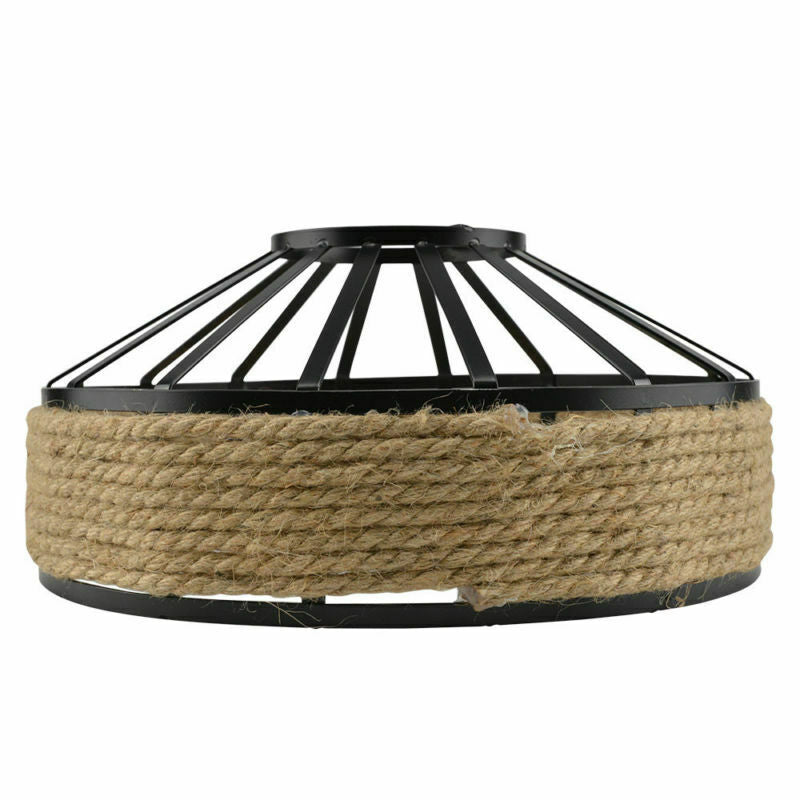 New Vintage Industrial Loft Hemp Rope Iron Pendant Ceiling Light Retro Lamp Hot