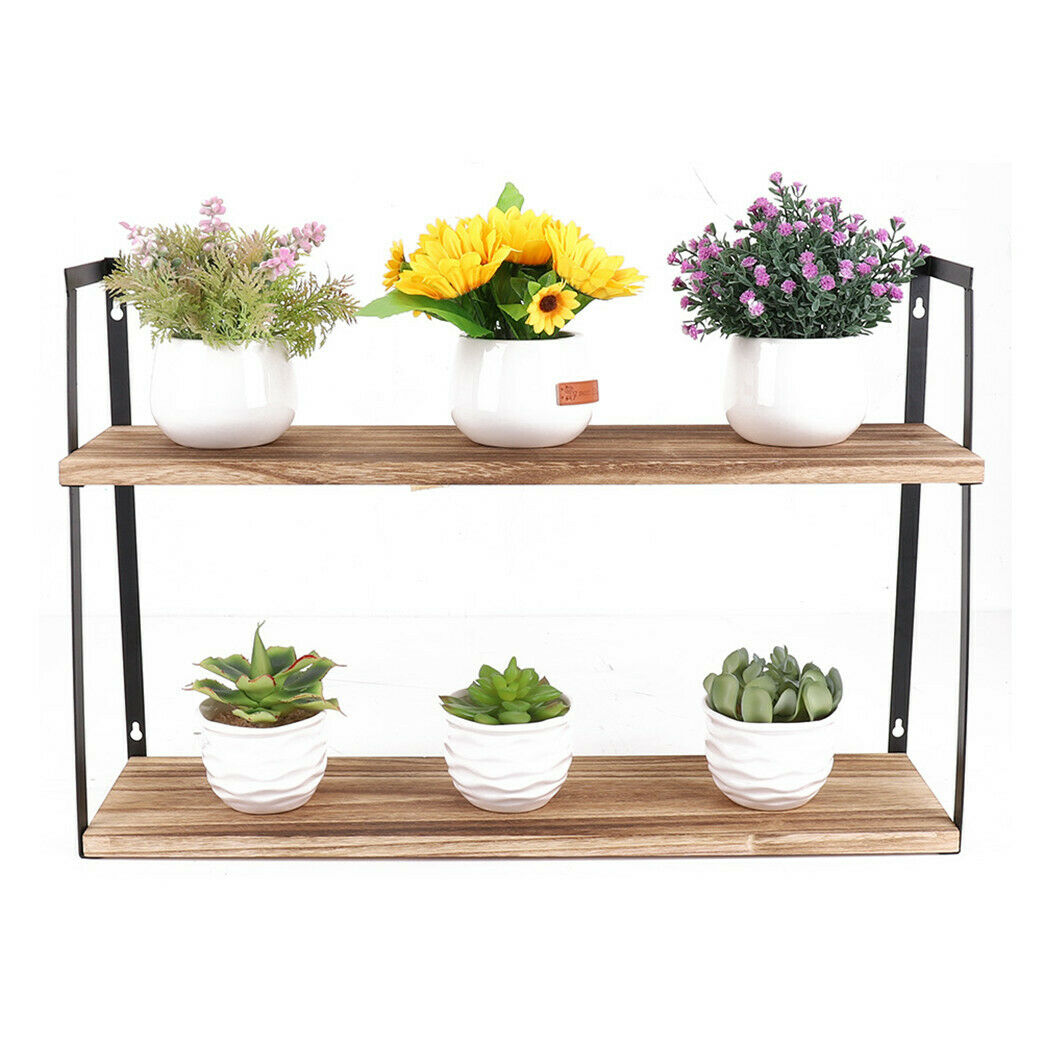 Durable Rustic Pine Wood Wall Floating Shelves Shelf for Kitchen Bedroom Storage
