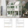 3FT Single Bunk Bed Treehouse Wooden Frame Kids Sleeper Pine House Canopy HT