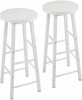 2XBreakfast Kitchen Bar Stools MDF Seat BarChairs Metal Legs Barstools HighStool