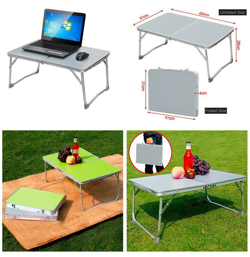 2FT Folding Camping Table Small Portable Laptop PC Bed Dining Desk Picnic Garden