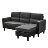 3 Seater L-Shaped Universal Corner Sofa Lounger Couch Chaise Settee w Foostool