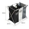 3 Compartments Laundry Clothes Basket Wash Hamper Bin Folding Dirty Storage Bag