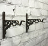 Set of 2 Cast Iron Wall Bracket Garden Hanging Basket Planter Hook (20cm)