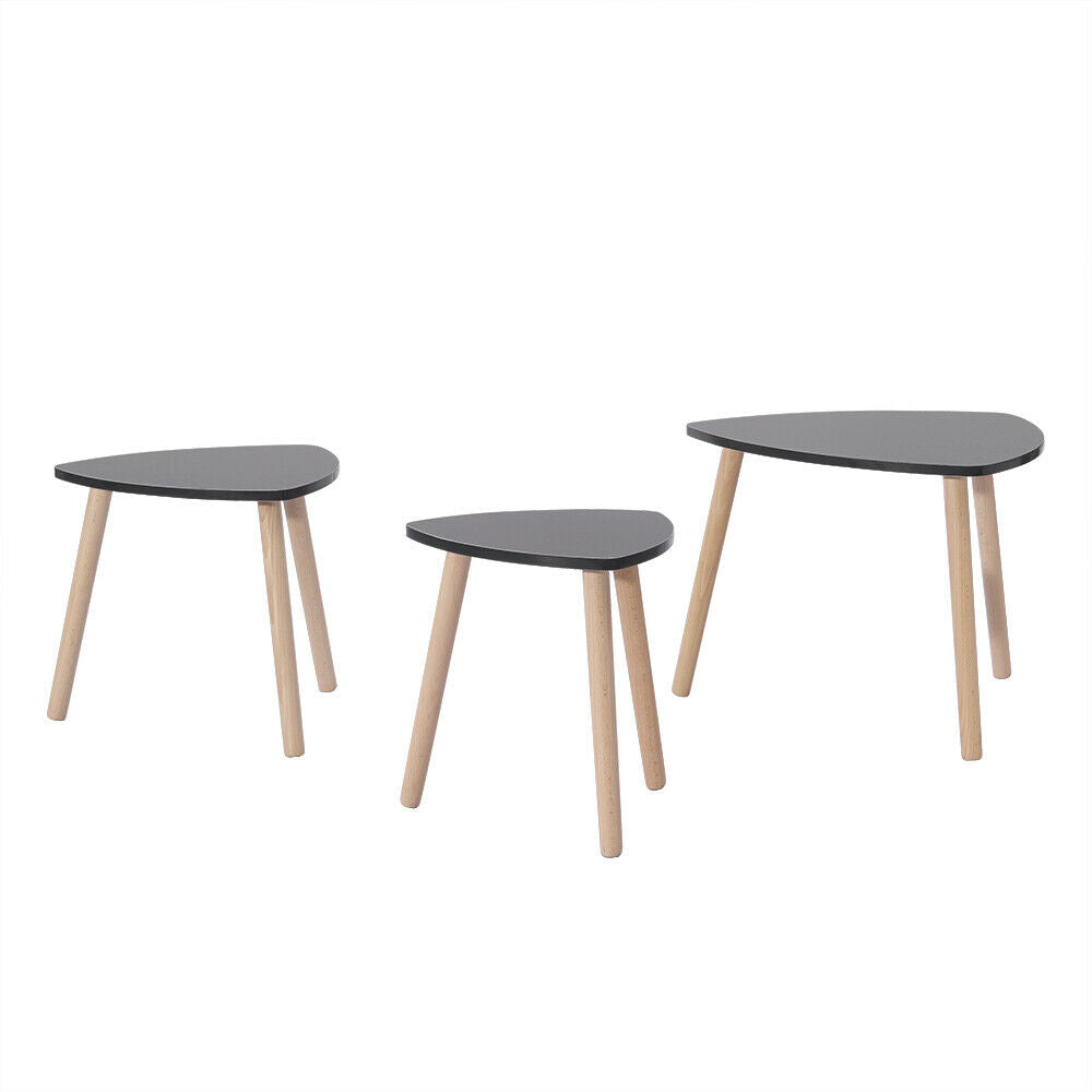 Nest of 3 Side Lamp Coffee Tables Furniture Nested Tables Living Room Tea Tables