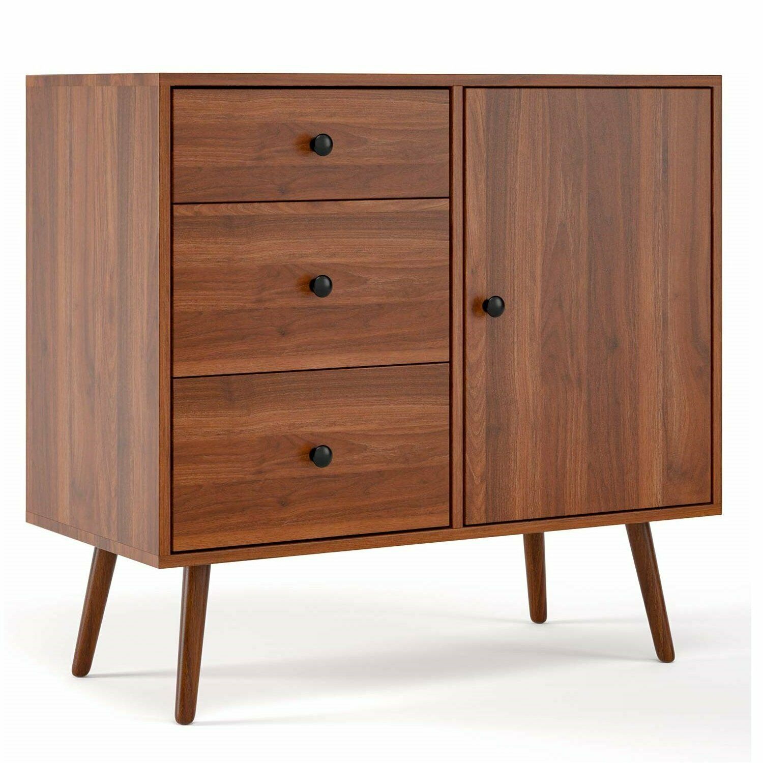 Oak Sideboard Buffet Solid Wood with Door 3 Drawers Storage Cupboard Dining Home