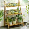 3 Tier Flower Plant Pot Shelf Stand Display Ladder Garden Rack Step Style Wooden