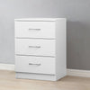 Modern White Bedside Table Cabinet Chest of Drawers 3 Drawer Bedroom Furniture