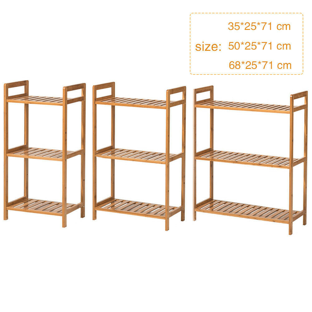 3/4/5 Tier Bamboo Wood Bookshelf Stand Storage Rack Shelving Unit Display Holder