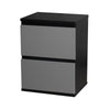 2 Drawer Wooden Bedroom Bedside Cabinet No Handle Nightstand Side Table