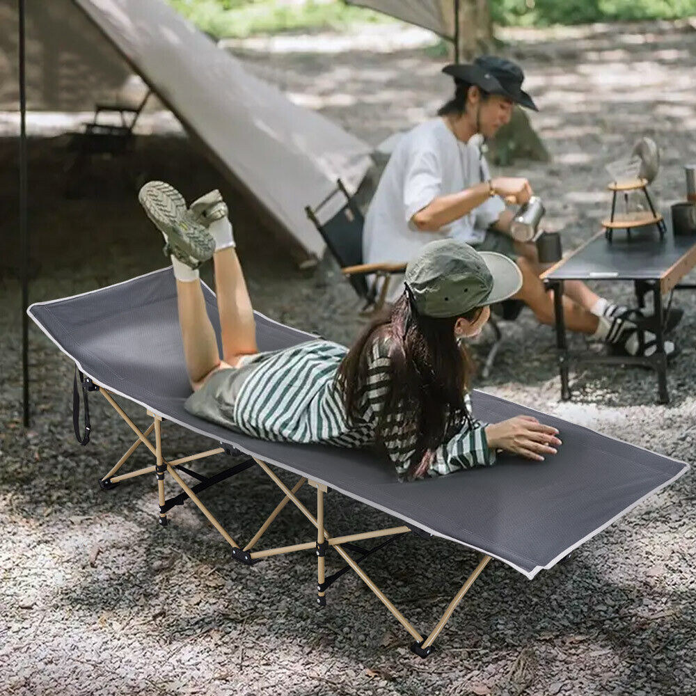 Folding Single Guest Bed W/ Storage Bag Portable Camping Cot Travel Home Office