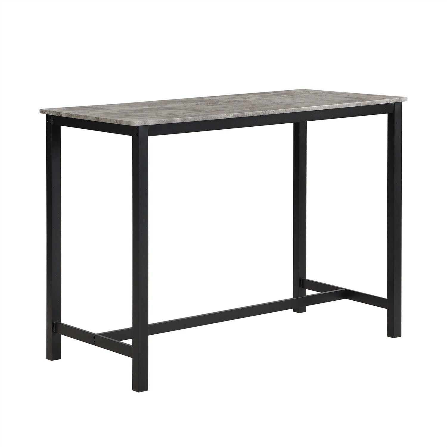 Marble Effects Bar Table & 4 Stools Breakfast Kitchen Dining Set Bar Bistro HT