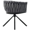 Velvet Dining Chair with Metal Legs Kitchen Chair Swivel Armchair Modern Grey HT