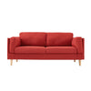 3 Seater Red Linen Fabric Sofa Couch Chair Settee with Armrest Home Living Room