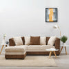 3 Seater Chenille Fabric Sofa Armchair Couch with Footstool Option Living Room