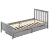 2 Drawers 3ft Single Wooden Solid Gray Pine Kids Storage Bed Frame 190x90 Grey