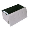 2 SEATER LARGE FOLDING STORAGE OTTOMAN BENCH SEAT BLANKET TOY BUTTON CHEST BOX