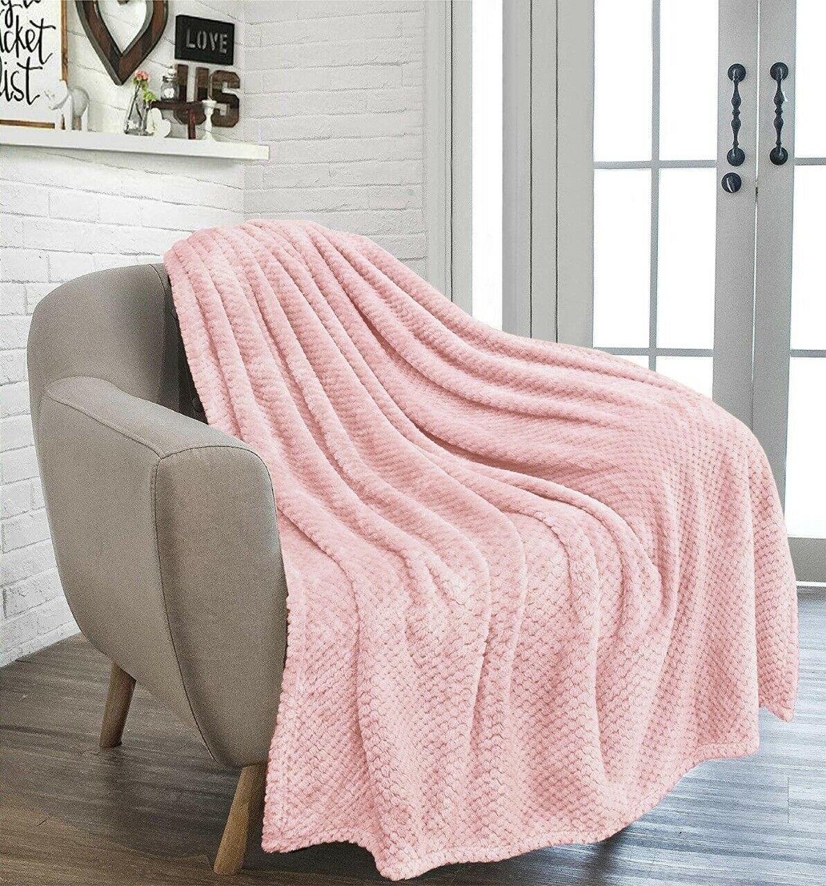 Luxury Waffle Honeycomb Throw Popcorn Blanket Warm Soft Travel Bedspread
