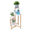 Indoor Corner Bamboo Plant Stand Round Planter Potted Holder End Table Display