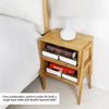 2 X Bedside Table Cabinet Side End Nightstand Storage Bedroom Furniture Bamboo