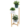 Indoor Corner Bamboo Plant Stand Round Planter Potted Holder End Table Display
