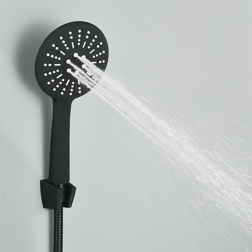 Bathroom Thermostatic Mixer Shower Bath Kit Valve Bar Taps Shower Heads Hose Set
