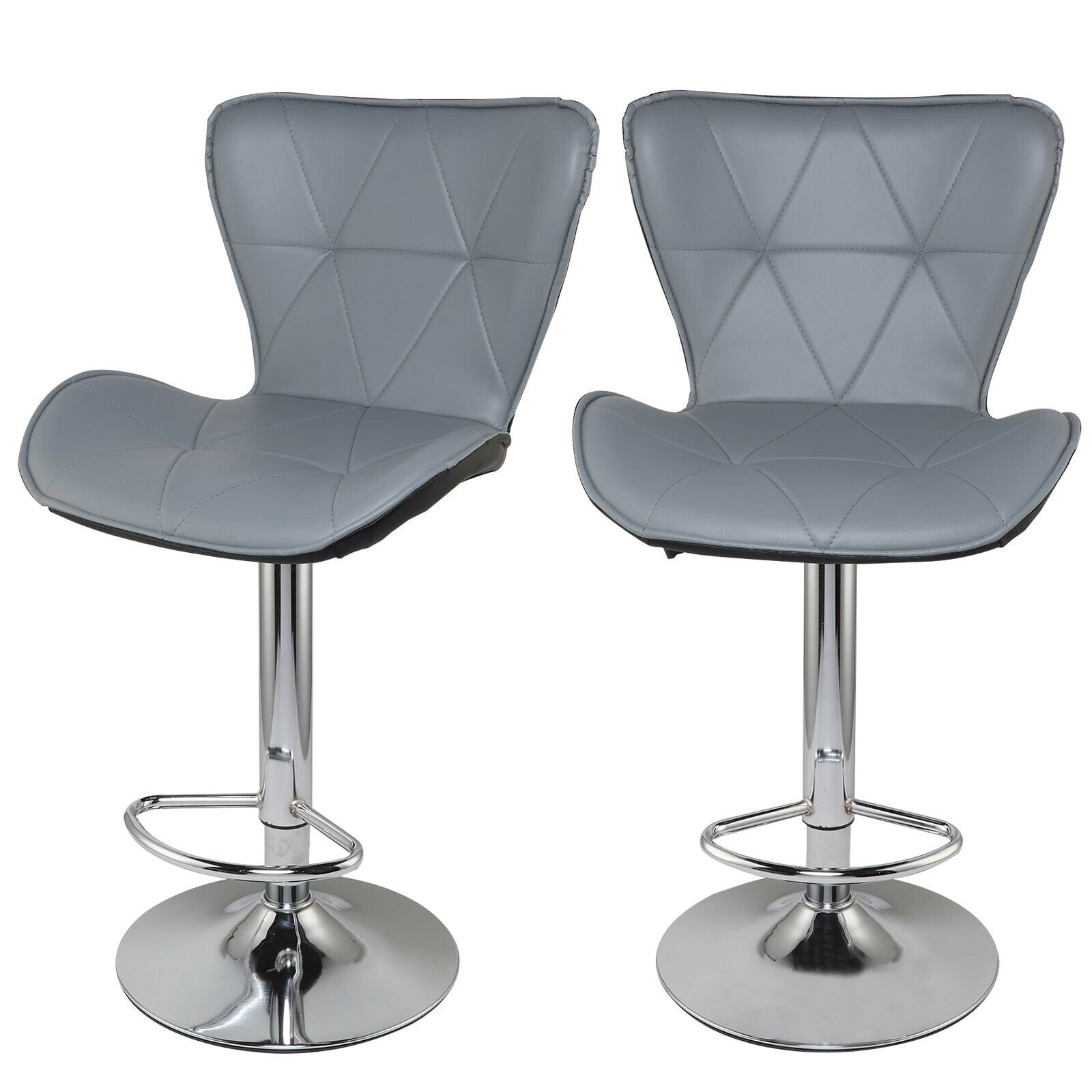 2 Breakfast Bar Chairs BARCELONA GREY Bar Stools Barstools Kitchen Pub Stools