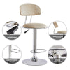 Bar Stools x2 Beige Swivel Barstools Gas Lift Rest Pub Chairs Kitchen Breakfast
