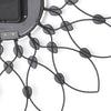 50cm Clear Diamante Beaded Jewelled Black Metal Spike Sunburst Wall Clock UK