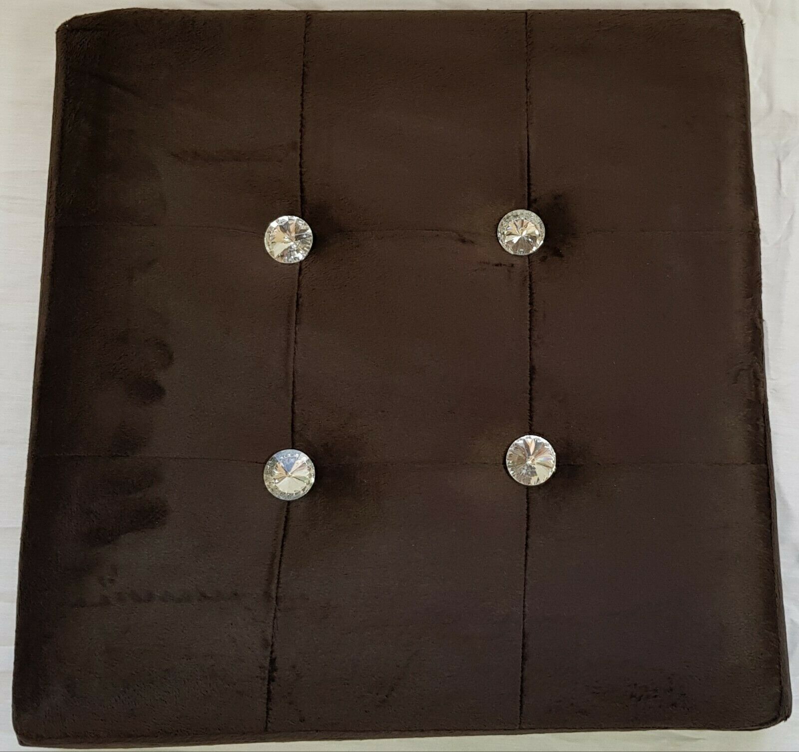 Soft Velvet Diamante Ottoman Folding Storage Box Footstool Seat new colour