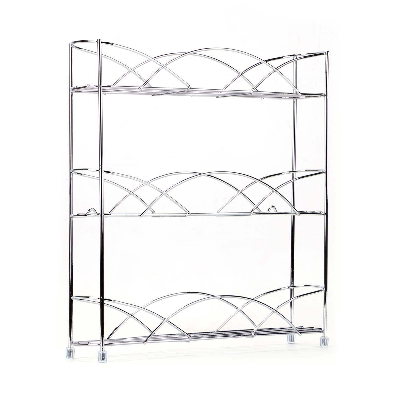 3 TIER WALL MOUNTED/FREE STANDING SPICE RACK HERB HOLDER 21 JARS KITCHEN STORAGE