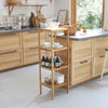 Bamboo Bathroom Shelf Standing Kitchen Rack 14x13x43.3" for Narrow Space Hallway