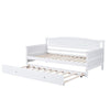 3ft Single Bed Wooden Day Bed Trundle Bed with Pull Out Trundle Guest Bed HT