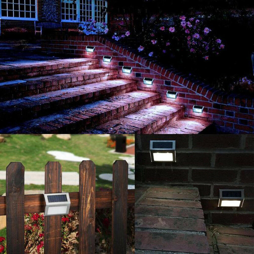 6x Super Bright Solar Powered LED Door Fence Wall Lights Outdoor Garden Lamp UK