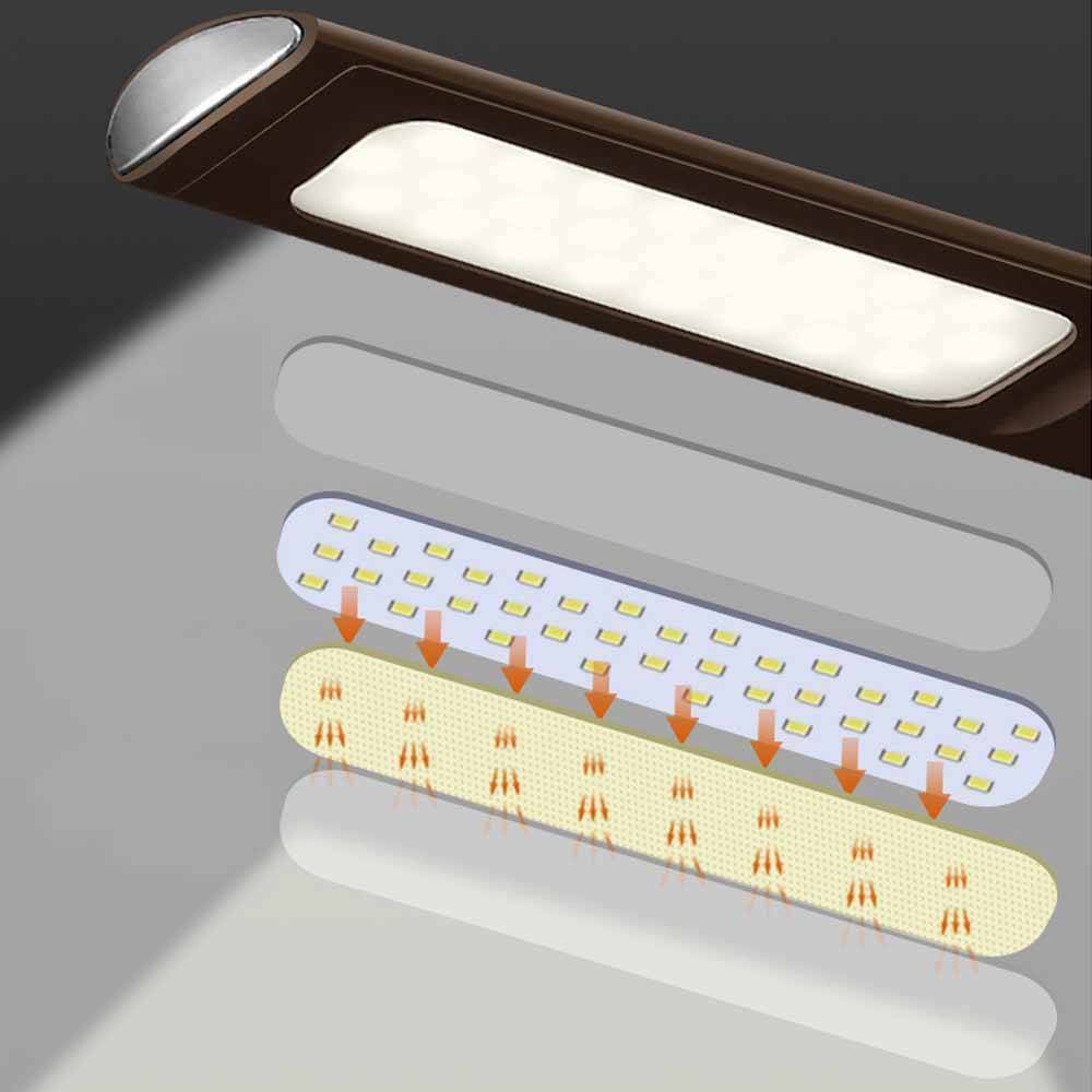 LED Dimmable Reading Bedside Lamp Table Desk Light Calendar Clock Touch