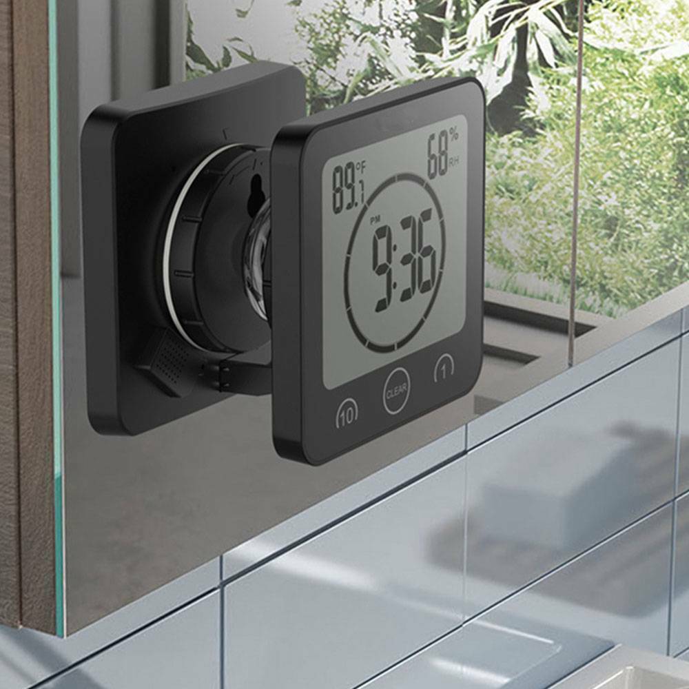 Bathroom Waterproof Digital Shower Clock Timer Alarm Temperature Meter Humidity