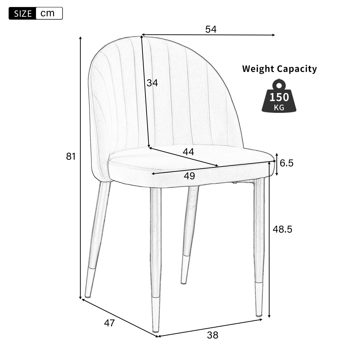 Set of 2 Modern Velvet Dining Chairs Accent Chairs Kitchen Leisure Chairs HT