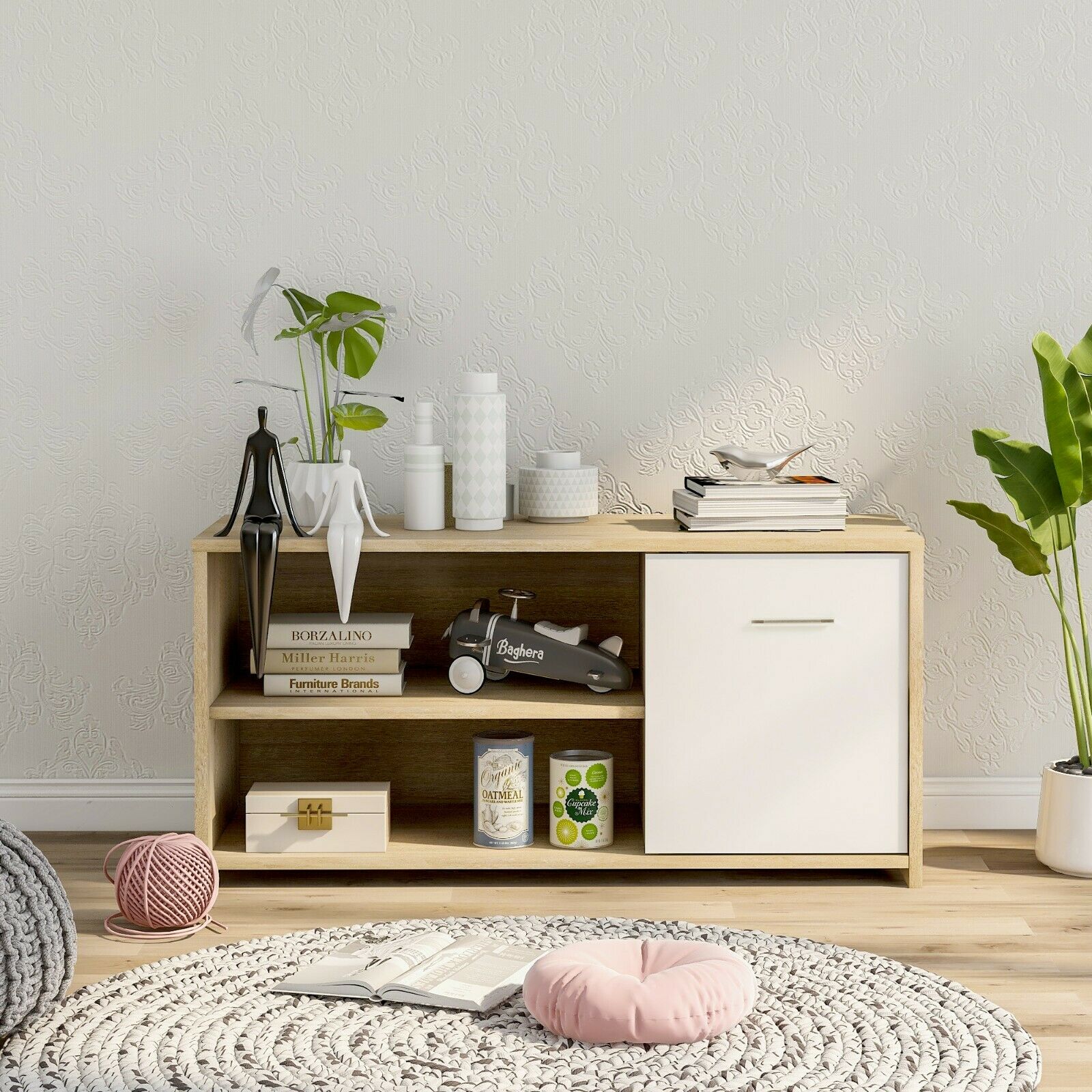 Modern Unit Wooden TV Cabinet Stand Unit Table With Shelves Cupboard Furniture