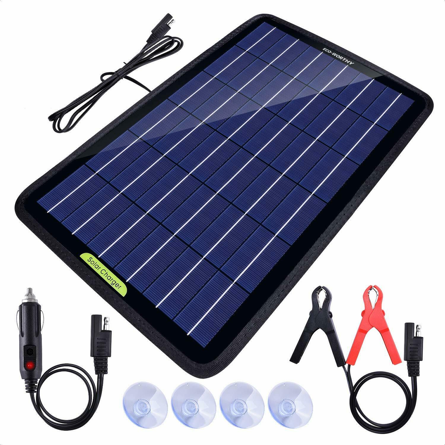 5 Watt 10W Solar Panel 12 Volt Trickle Battery Charger for Car Van Caravan Boat